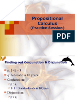 Propositional Calculus: (Practice Session)