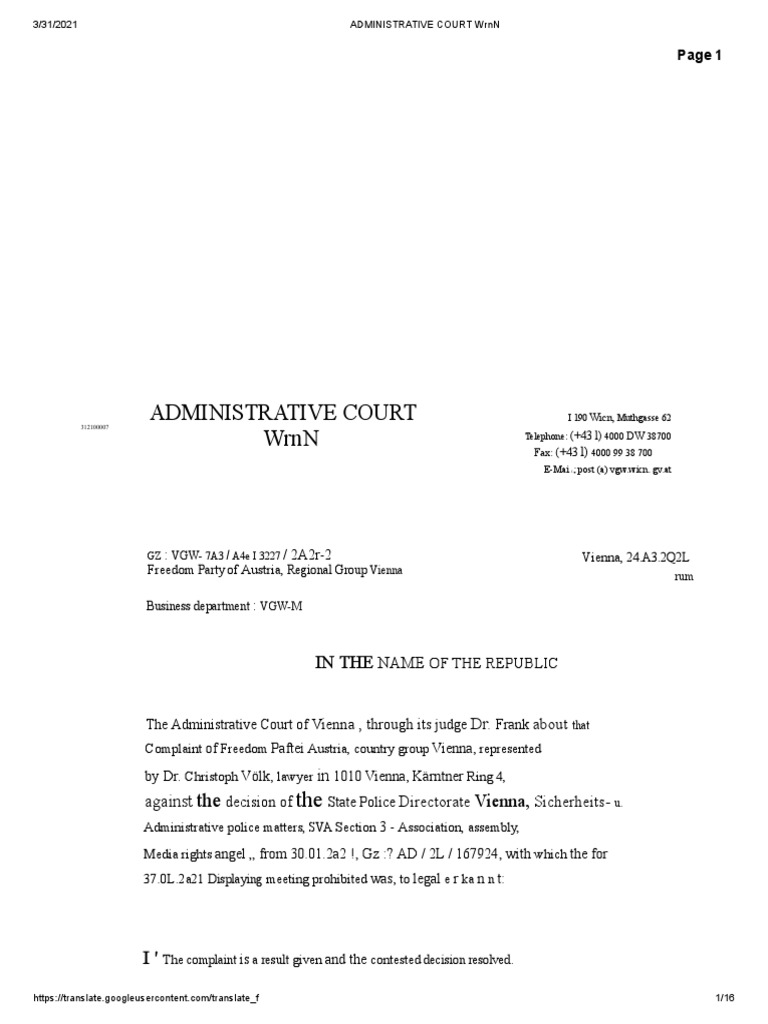 Austrian Court Judgment Vgw 103 048 3227 21 2 English Translation
