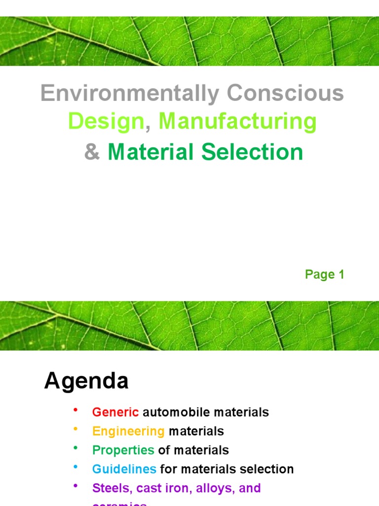 Materials Selection in Automotive Engineering Guiding Principles for