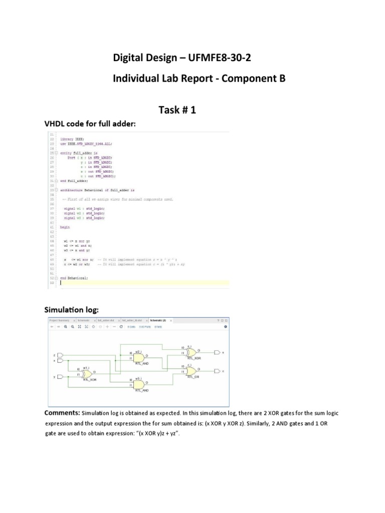 Digital Design Report Modified | PDF | Digital Electronics | Computer ...
