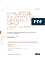 La Influencia Del Paisaje Sonoro en La Calidad Del Entorno Urbano. Un Estudio en La Ciudad de Popayán (Colombia)