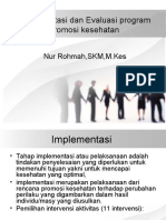 Implementasi Dan Evaluasi Program Promosi Kesehatan