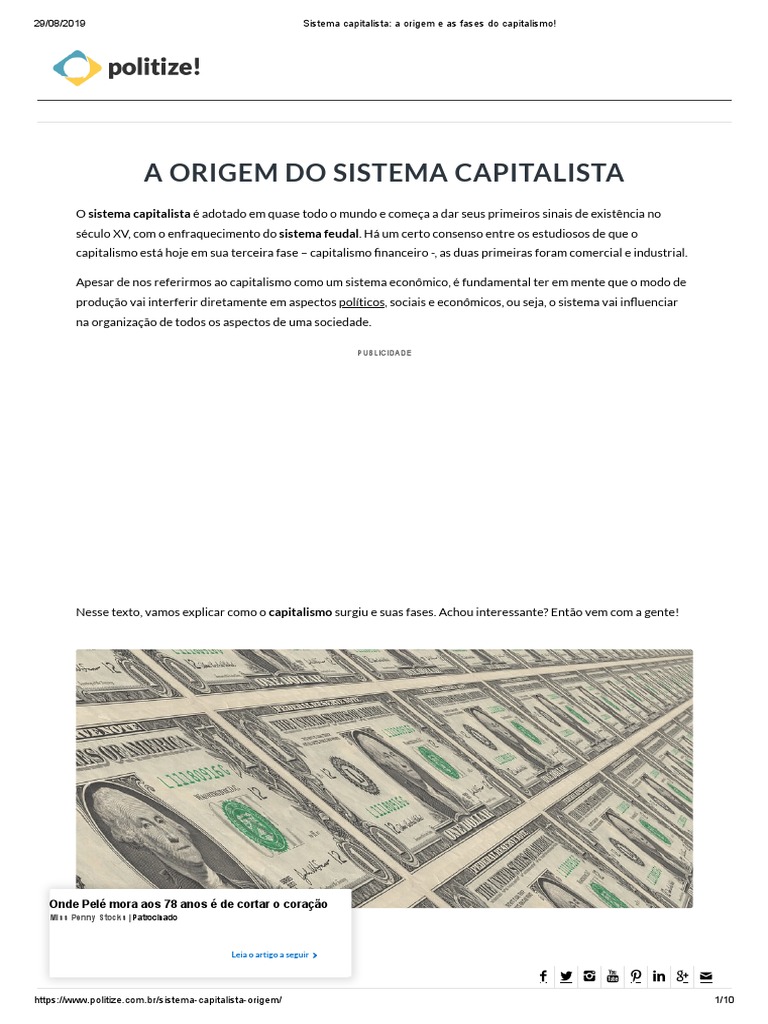 Sistema Capitalista - A Origem e As Fases Do Capitalismo! | PDF ...
