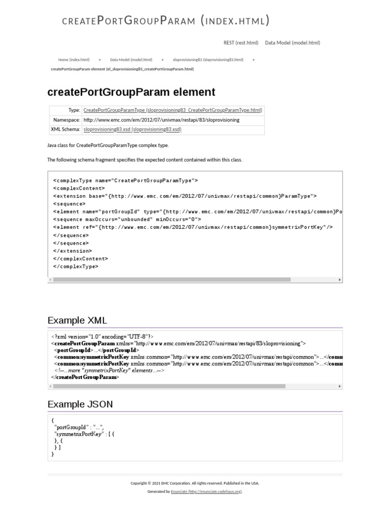 Createportgroupparam Element: Create Ort Roup Aram Index HTML | PDF ...