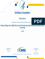 Certificate Medicare Billing - Form 1450 and The 837 Institutional