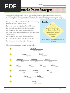 Diamante Poem_ Antonyms _ Poetry Worksheet_edited