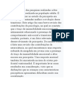 A Maior Parte Das Pesquisas Realizadas Sobre Psicopatia Foi Realizada Na População Adulta