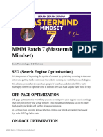 MMM Batch 7 (Mastermind Mindset) : SEO (Search Engine Optimization)