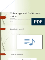 Critical Appraisal For Literature Review