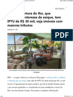 Brasil - 090121 - Maior cobertura do Rio, que despertou interesse de xeique, tem IPTU de R$ 30 mil; veja imóveis com maiores tributos