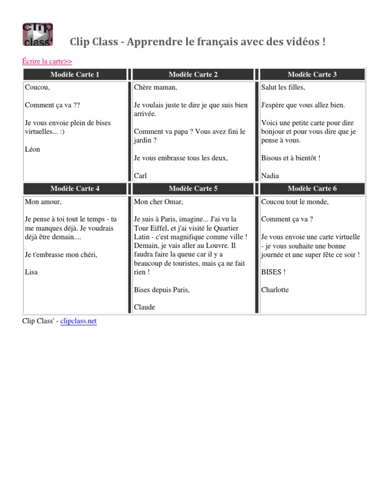 Modeles Cartes Postales