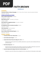 Faith Brown Leadership Resume 2021