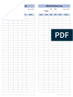 Blood Pressure Log Blood Pressure Log: Date Time SBP DBP BPM Notes Date Time SBP DBP BPM Notes