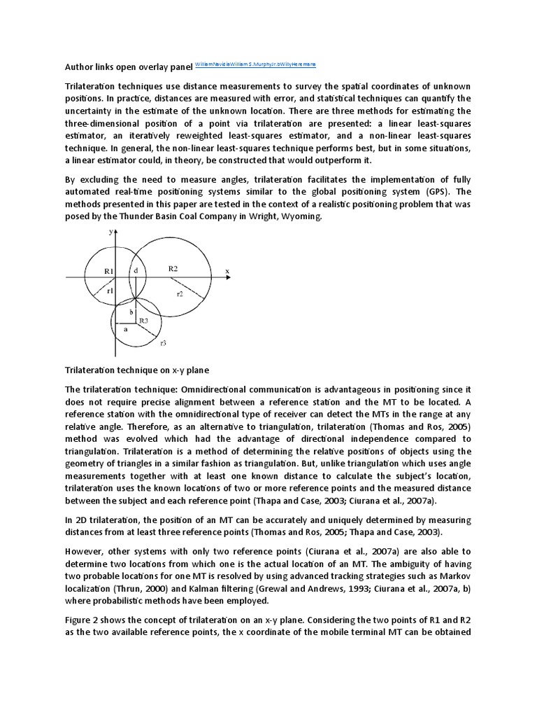 Trilateration Techniques in Surveying | PDF | Surveying | Survey