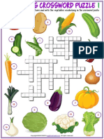Vegetables Vocabulary Esl Crossword Puzzle