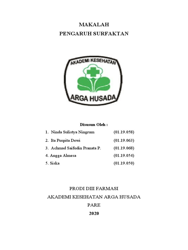 Pengaruh Surfaktan dalam Farmasi | PDF | Teknologi & Rekayasa