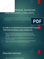International Banking and Finance (Cba 4107)