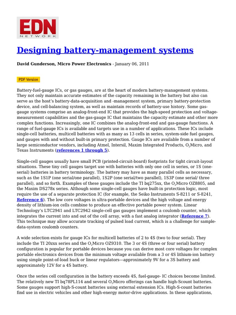 Battery Management System Design Guide | PDF | Battery Charger ...
