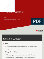 Risk Management: Topic 1 Introduction and Overview of Risk