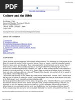 Culture and The Bible