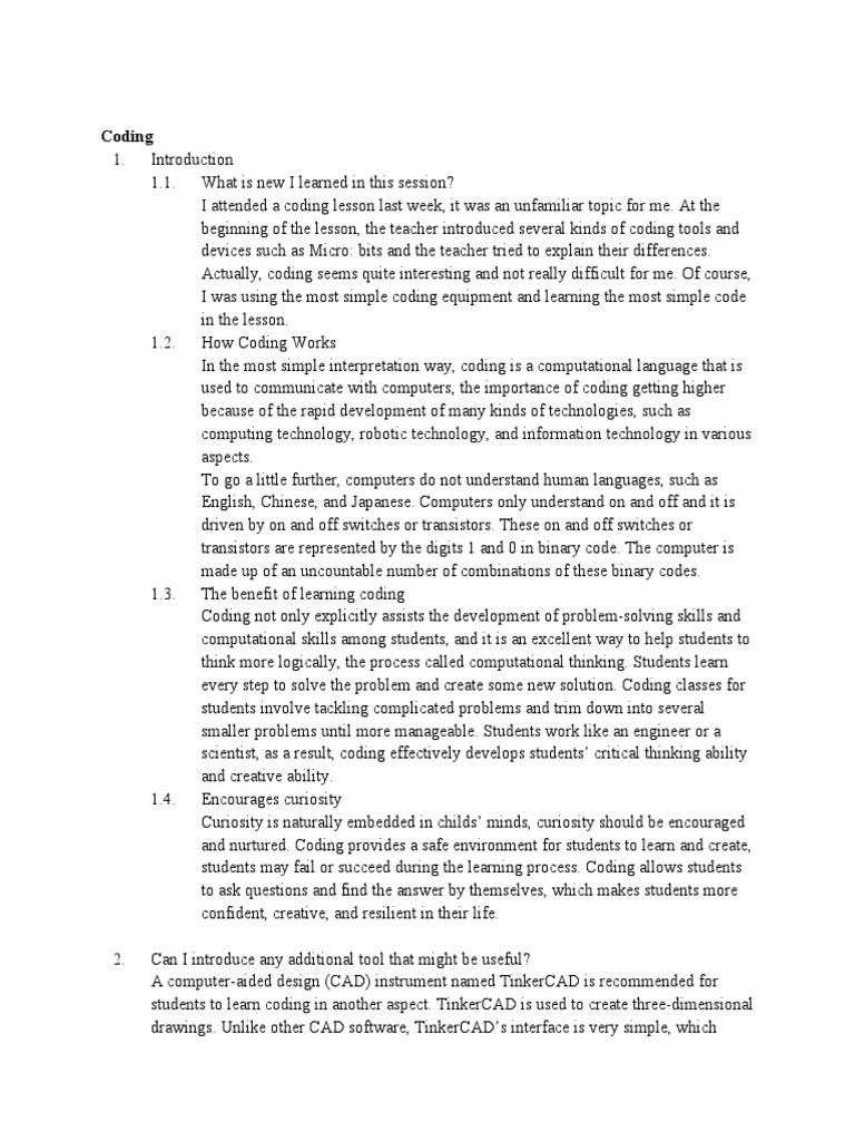 Reflection 4 Coding PDF Computer Aided Design Computer Programming