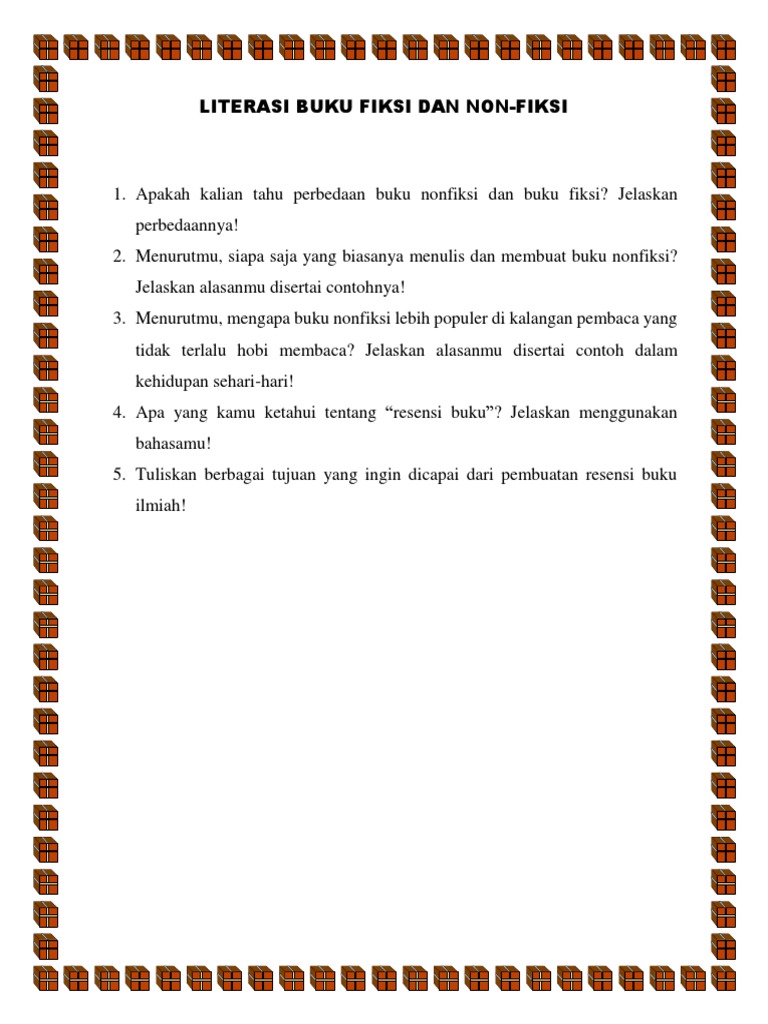 Literasi Buku Fiksi Dan Non Fiksi Pdf