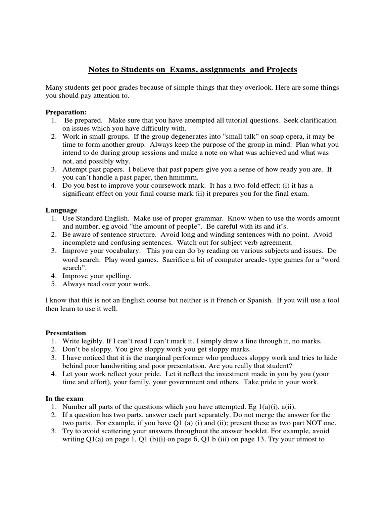 Exam Tips for +2 Students | PDF | Test (Assessment) | English Language