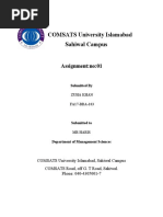 COMSATS University Islamabad Sahiwal Campus: Assignment:no:01