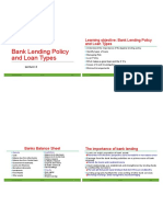 Learning Objective: Bank Lending Policy and Loan Types