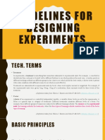 Guidelines For Designing Experiments