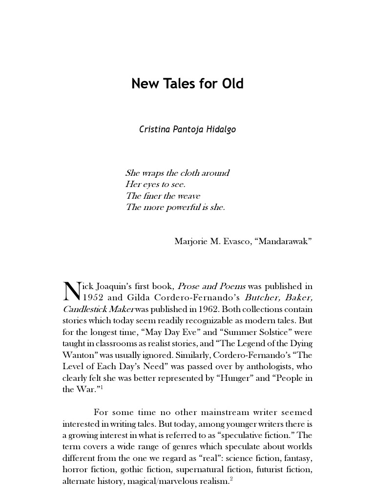 New Tales for Old A Study of Modern Speculative Fiction by Filipino