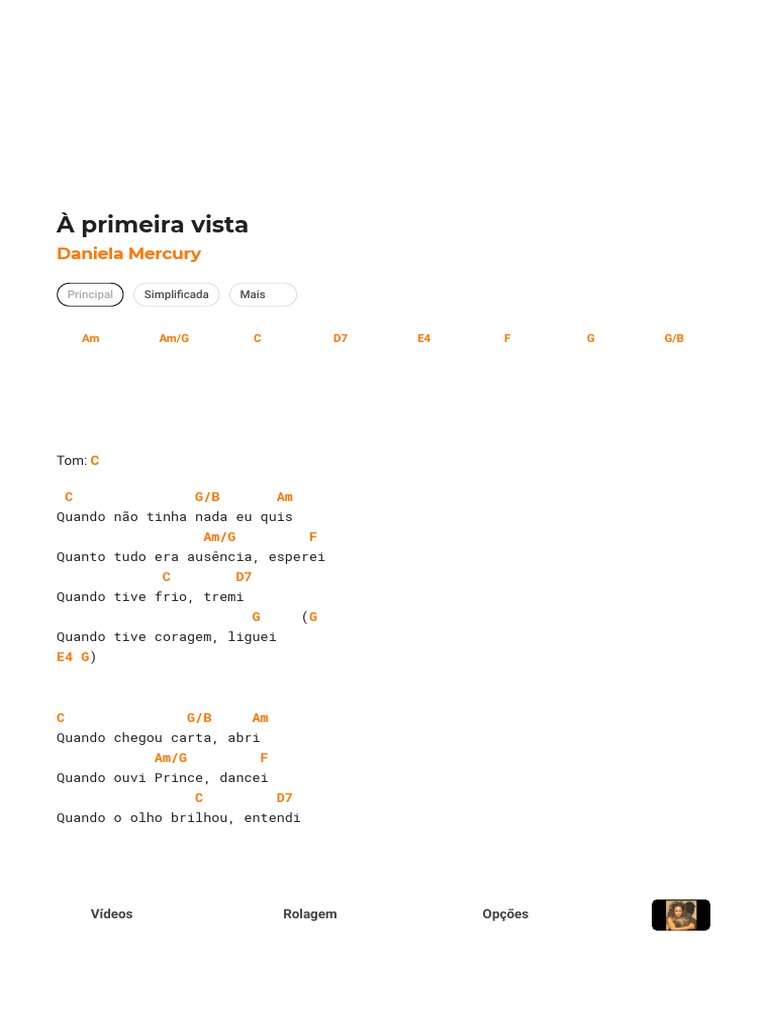 À Primeira Vista - Daniela Mercury - CIFRA CLUB | PDF | Música gravada ...