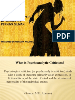Psychoanalytic Approach - The Yellow Wallpaper