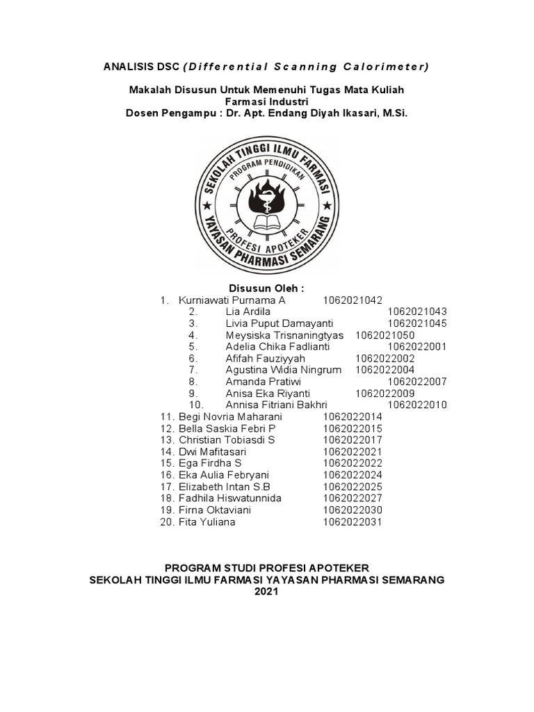 Analisis DSC untuk Karakterisasi Polimer | PDF | Kesehatan Holistik ...