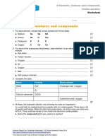 4 Elements, Mixtures and Compounds: Worksheet