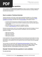 Technical Interview Questions