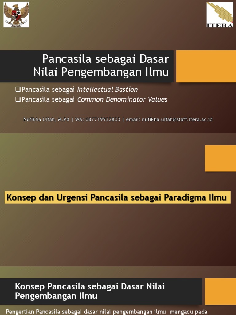 P.7 Pancasila Sebagai Dasar Nilai Pengembangan Ilmu | PDF | Ilmu Sosial ...