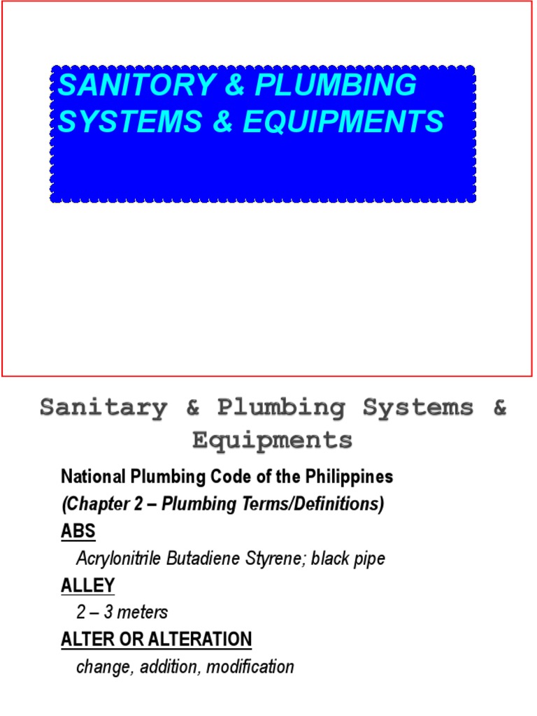 Plumbing and Sanitary Systems Overview | PDF | Pipe (Fluid Conveyance ...