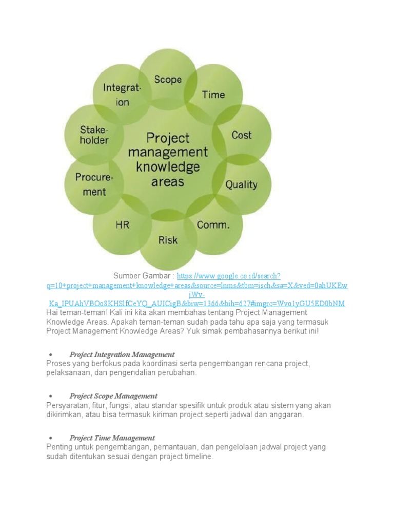 Manajemen Projek Knowledge Area | PDF