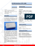 USB/CAN-Interface CPC-USB: Highlights Technical Data