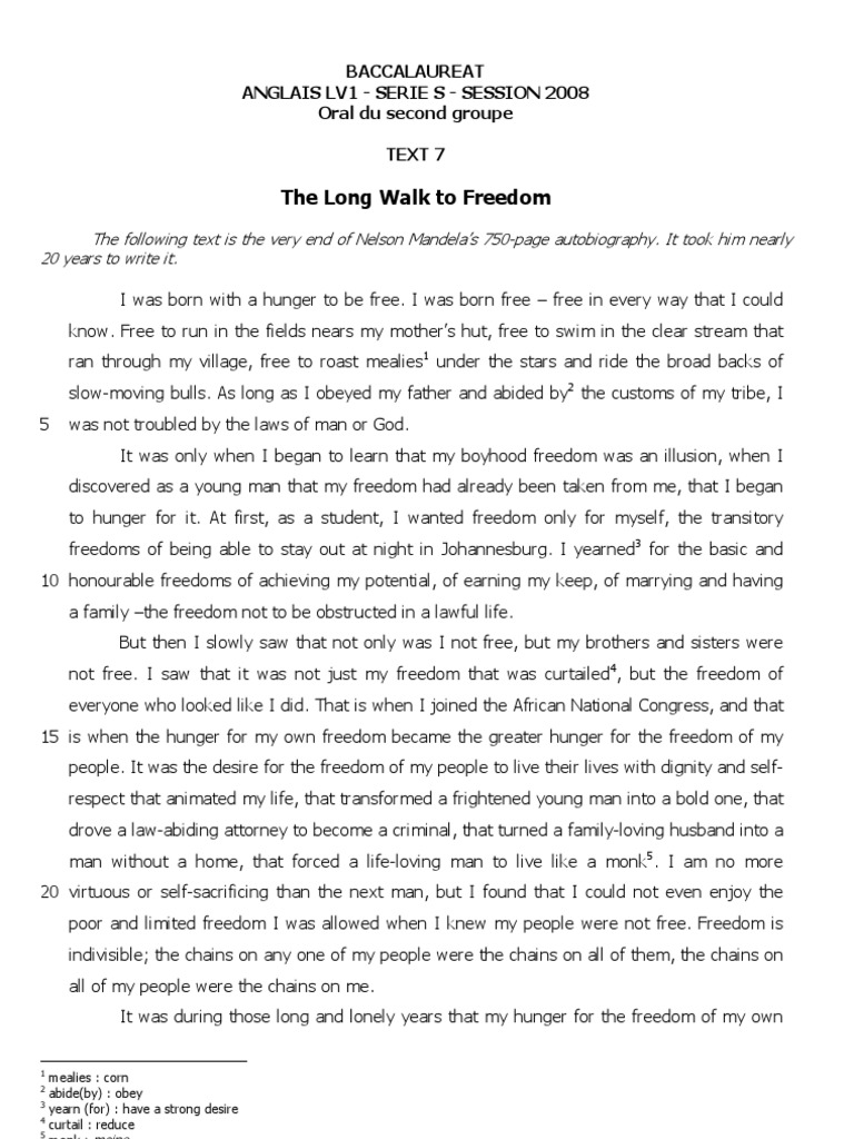 essay about long walk to freedom