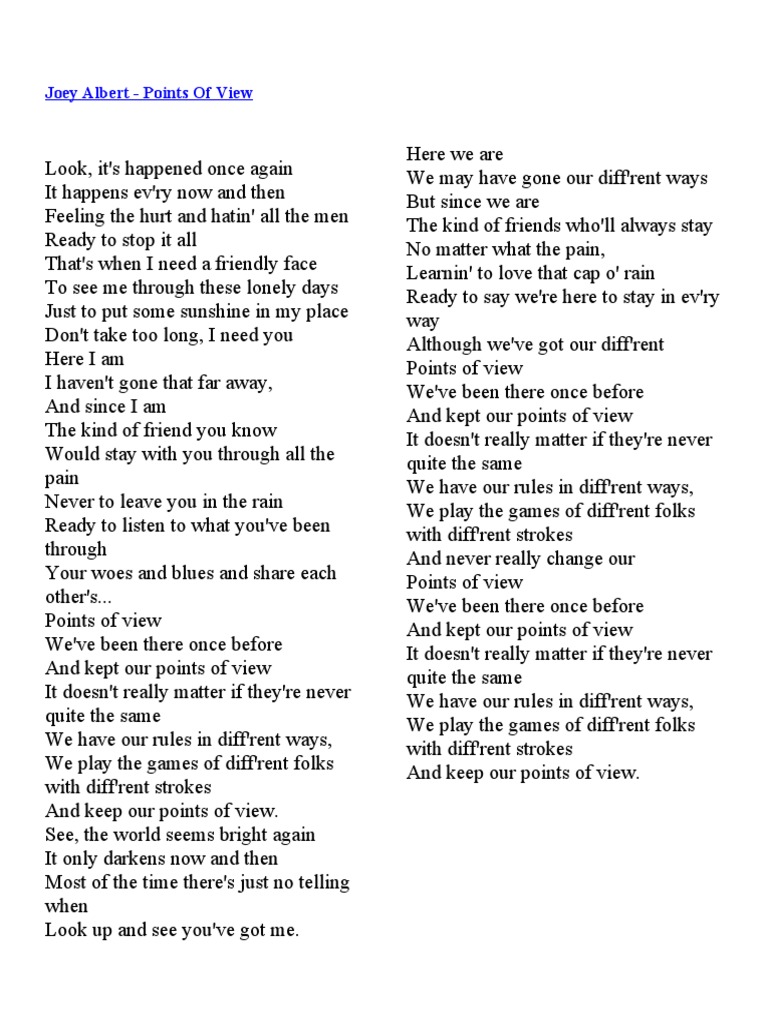 Joey Albert Points of View PDF