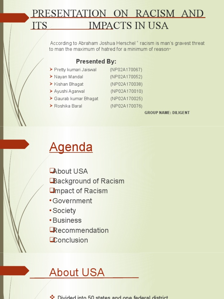 Racism and Its Impact On USA | PDF | Racism | Discrimination & Race ...