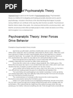 Examples of Psychoanalytic Theory