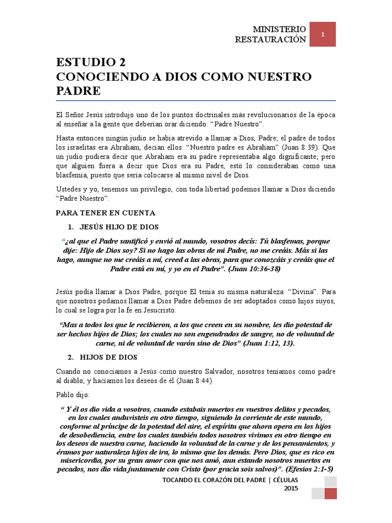 Conociendo a Dios como Padre | PDF | Cristo (título) | Pecado