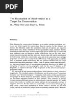 Evaluation of Biodiversity For Conservation - Nott Et Pimm 1997