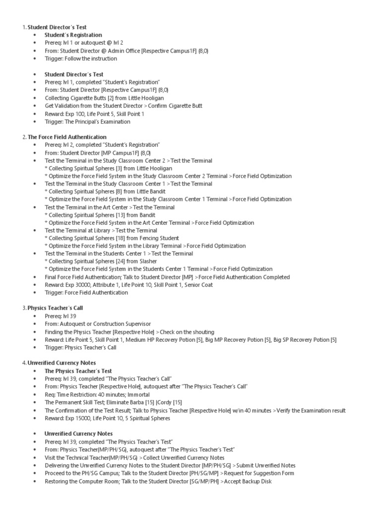 Skill Point Quest RAN ONLINE GS PDF Business