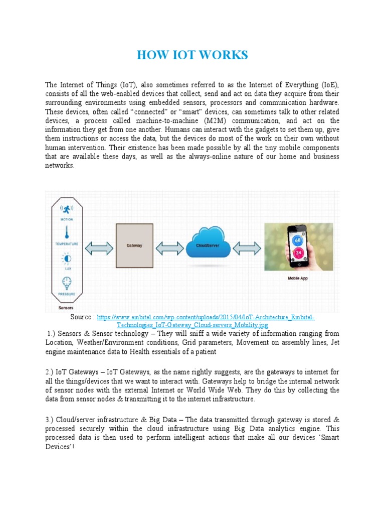How Iot Works: Technologies - Iot-Gateway - Cloud-Servers - Mobility ...
