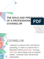 The Role and Preparation of A Professional Counselor