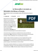 JORNALCANA. Manifesto Pelo RenovaBio É Enviado Ao Ministério de Minas e Energia